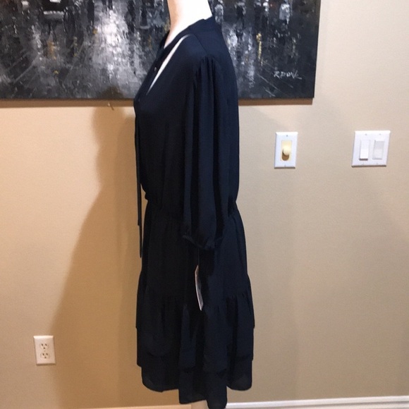 Nanette Lepore Navy Blue 3/4 Sleeve Size 12 Elastic Waist Lining - Picture 3 of 11